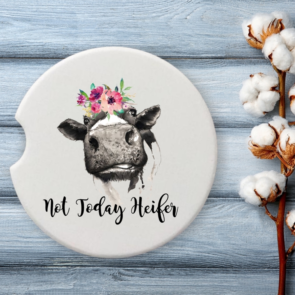 Not Today Heifer funny car coaster